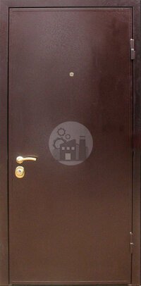 стальная антивандальная дверь с одним замком, внутри — коричневый ламинат-ДВ-1664