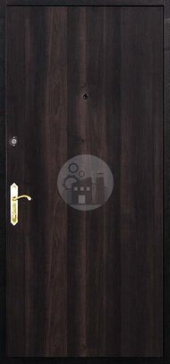 металлическая дверь, отделка черным ламинатом снаружи-ДВ-1261